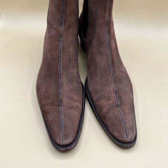 Heschung Women’s Brown Nubuck Ankle Boots Size 8.5 (EU 39) | French Leather - Picture 4 of 10